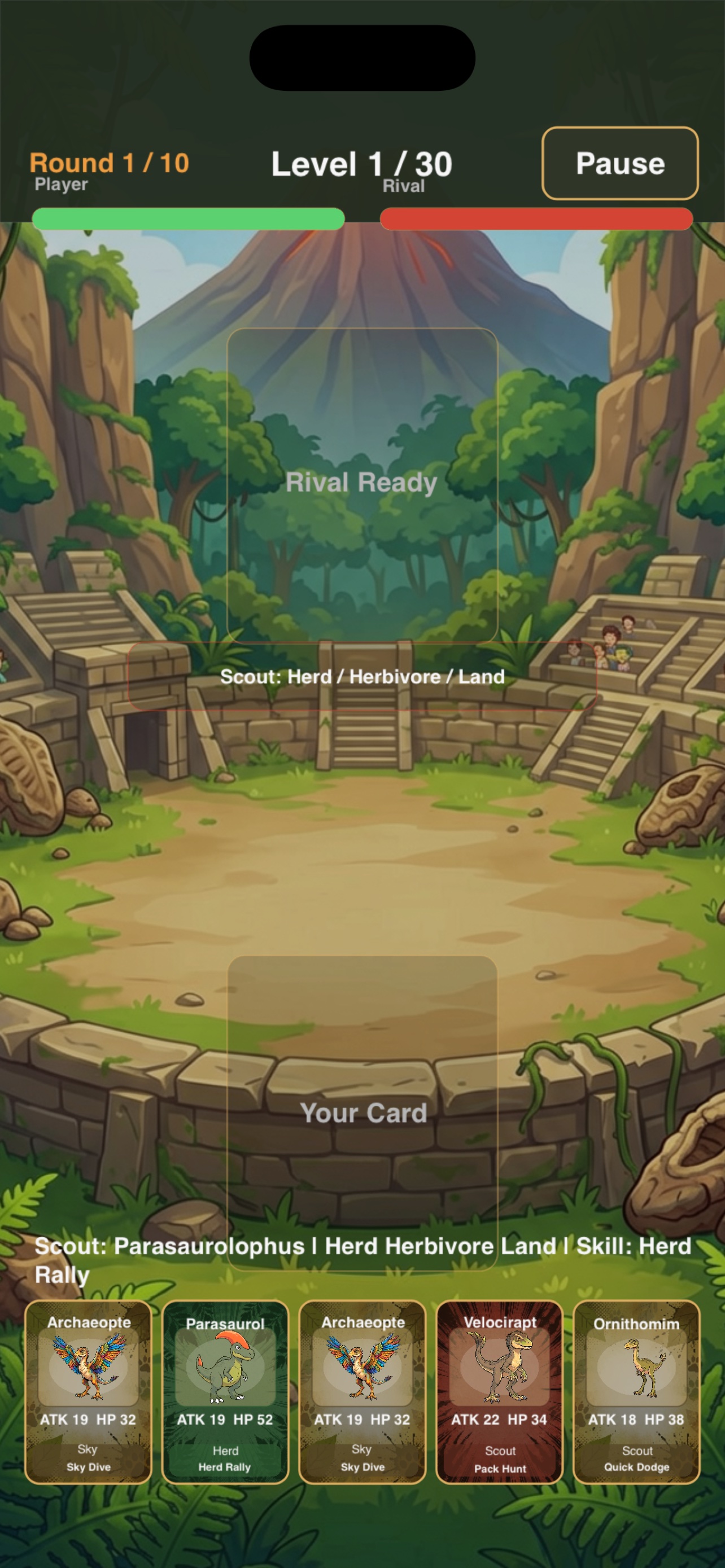 Card duel in progress